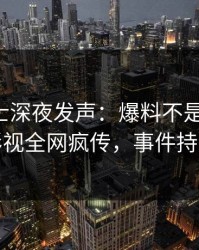 业内人士深夜发声：爆料不是我干的！人人影视全网疯传，事件持续发酵