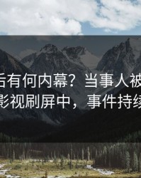 速看背后有何内幕？当事人被曝爆料，人人影视刷屏中，事件持续发酵