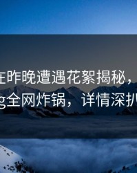 主持人在昨晚遭遇花絮揭秘,糖心vlog全网炸锅,详情深扒